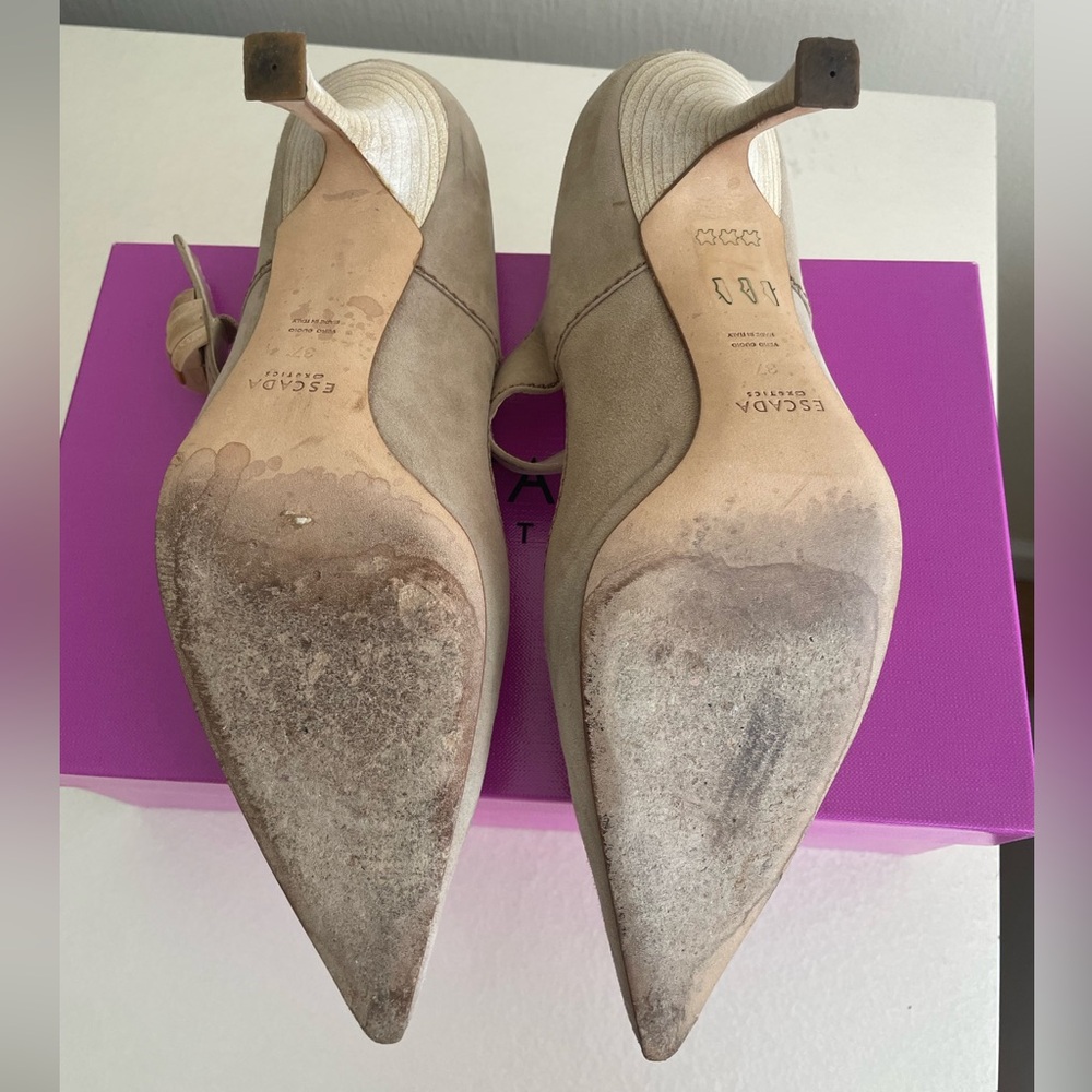 Escada Suede 3” Heel Suede Mary Janes - Picture 6 of 9